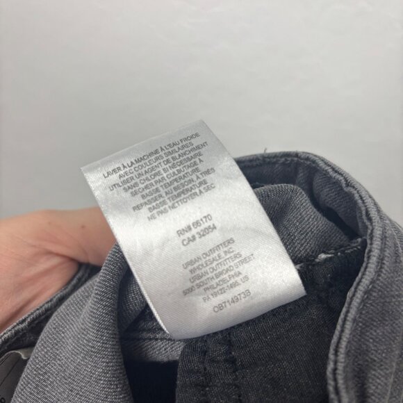 Free People 26 High-Rise Cropped Raw Hem Straight Leg Jeans Gray Black Wash - Picture 5 of 5